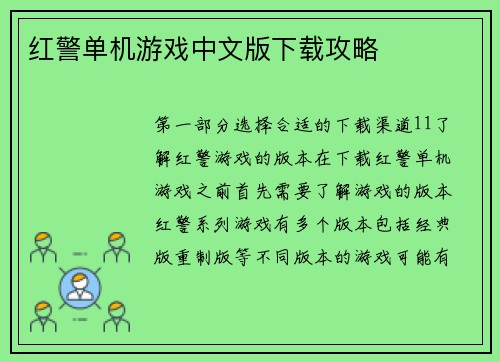 红警单机游戏中文版下载攻略